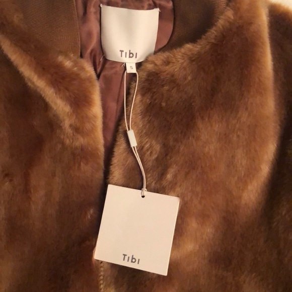 TIBI faux fur bomber jacket BNWT - Picture 3 of 4